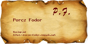 Porcz Fodor névjegykártya